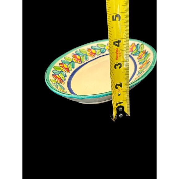 GIOVANNI VIETRI Oval Floral Serving Dish Italy Deruta Italian Pottery Plate Bowl - Picture 9 of 10